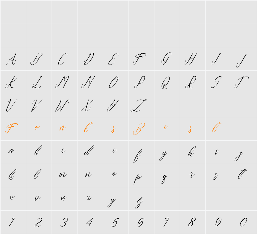 Andrea Character Map