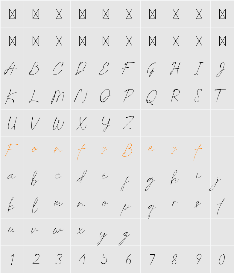 Last Signature Character Map