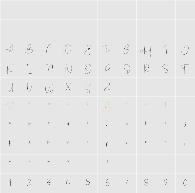 Heritage Script Character Map