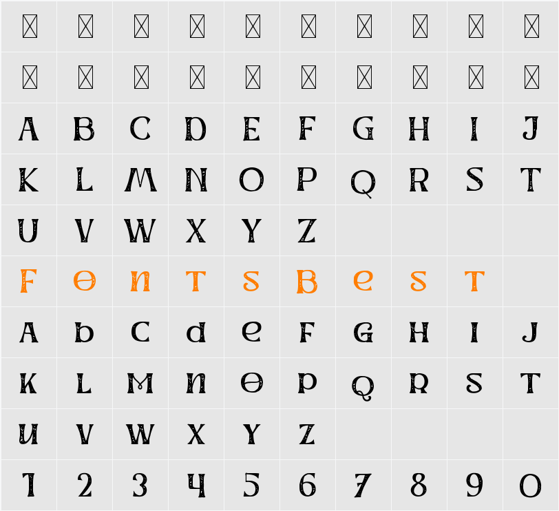 Werd Display One Texture Character Map