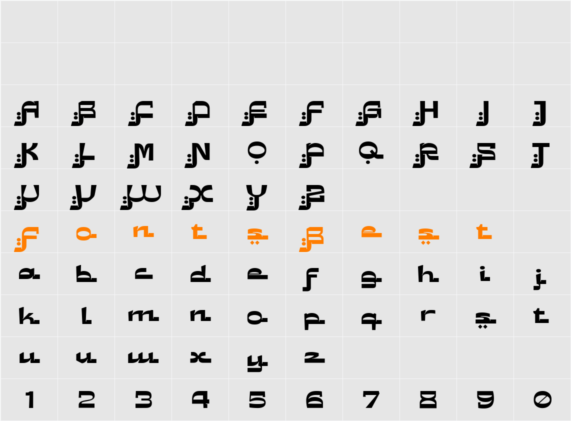 Sabily Character Map