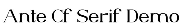 Ante Cf Serif Demo Font Image