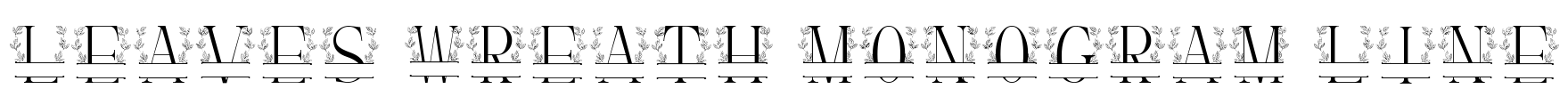 Leaves Wreath Monogram Line Font Image