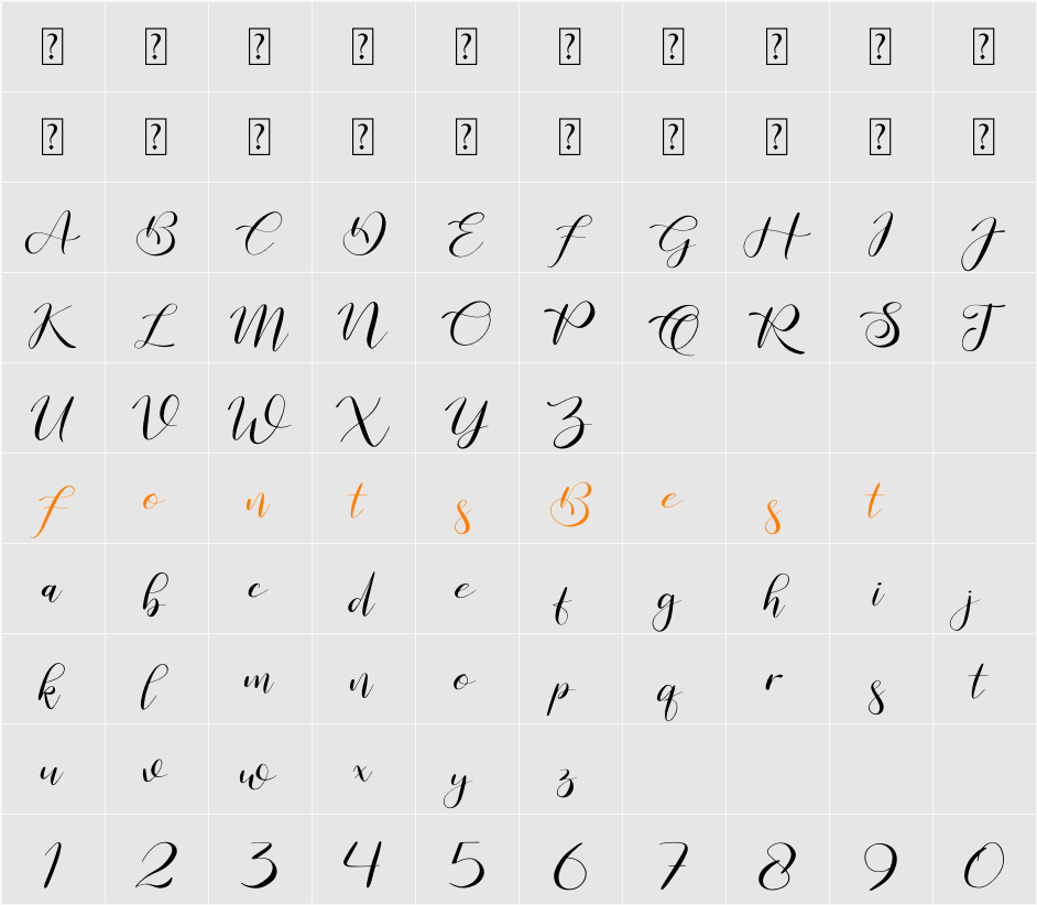 Raghide Character Map