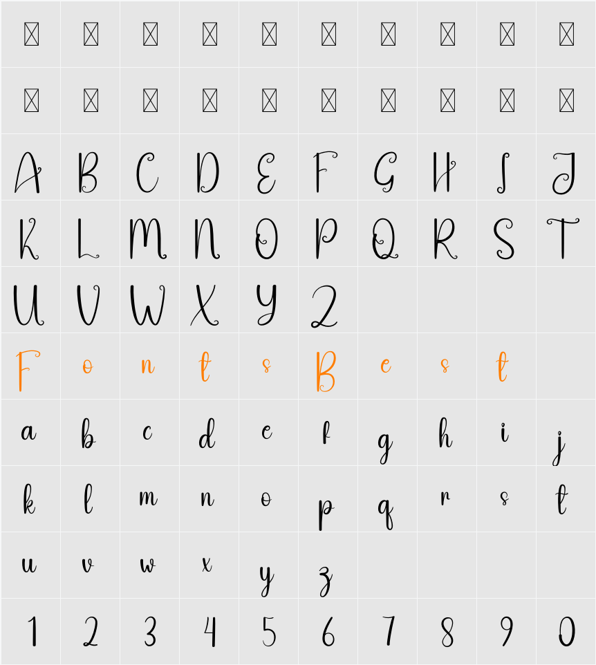 Bovely Character Map