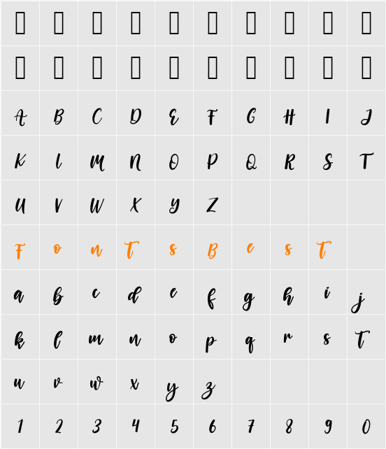 Momies Character Map