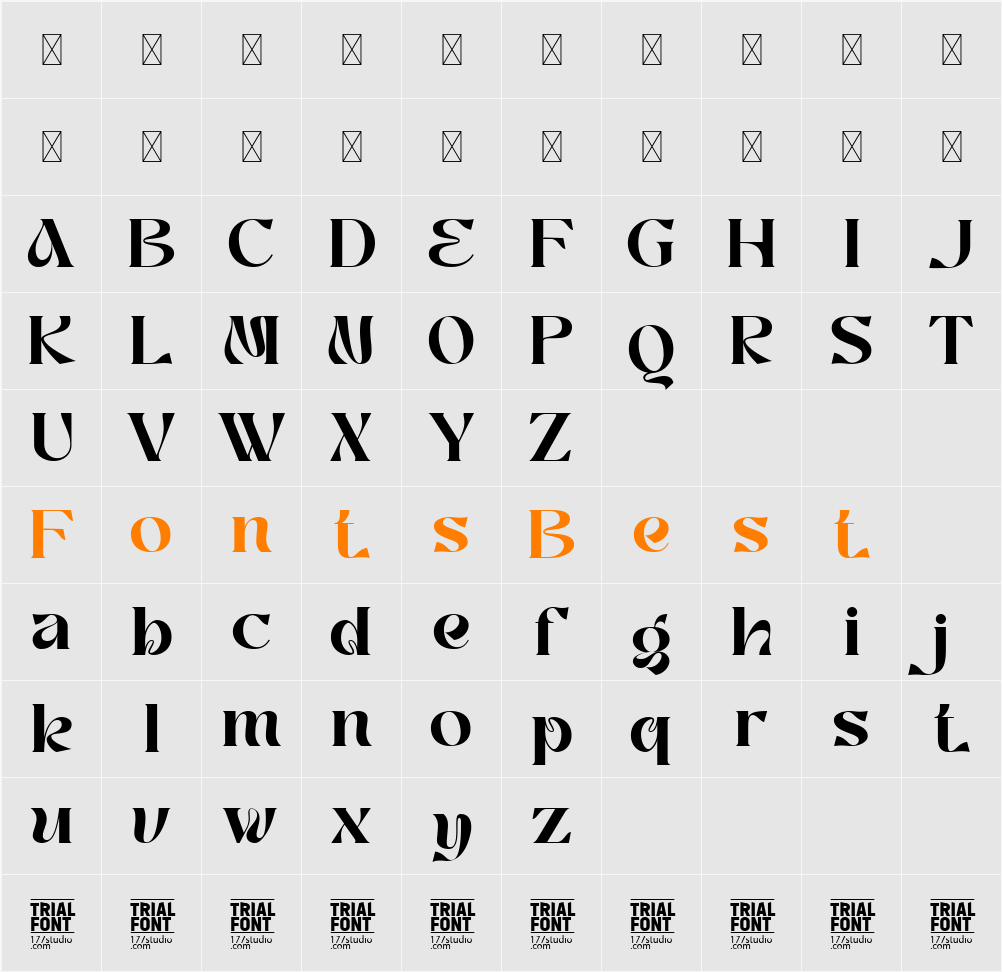 RAPHAEL CREATED DEMO Character Map