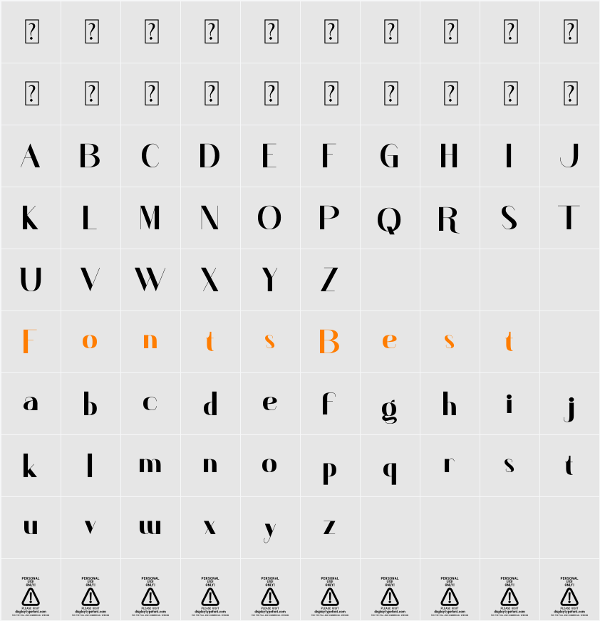 Devis PERSONAL USE ONLY! Character Map