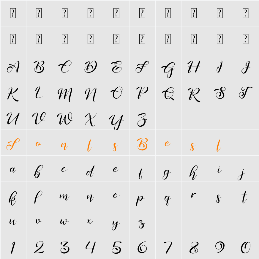 Ricadya Character Map