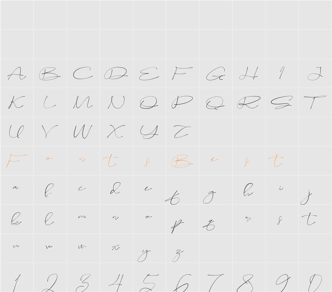 Sameday Signature Character Map