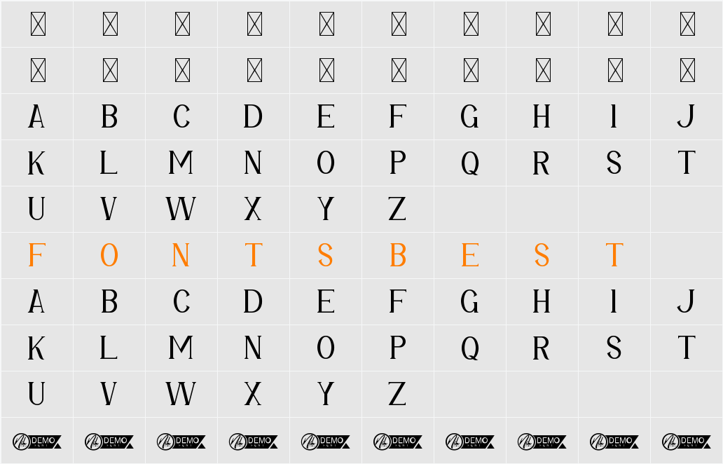 Roman Victory Demo Character Map