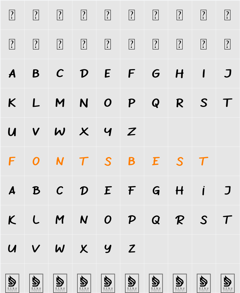 Identic Partner Script Display Character Map