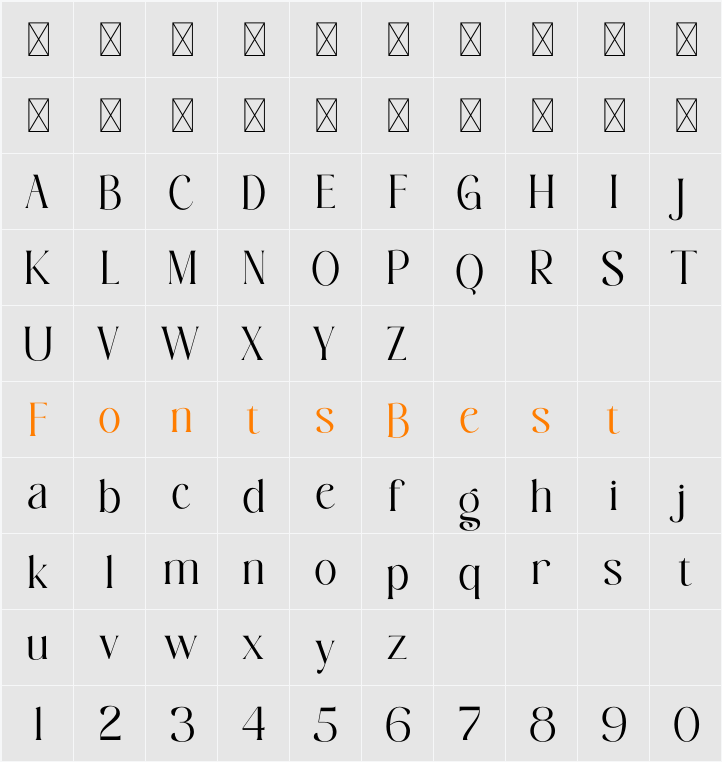 Bowtaris Character Map
