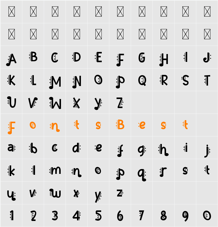 Music Note One Character Map