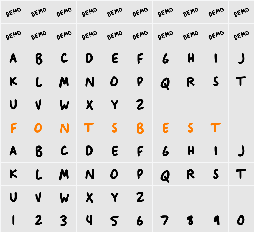 Anitype Journal4 Character Map