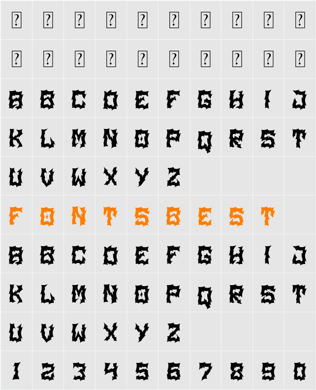 Bark Dones Character Map