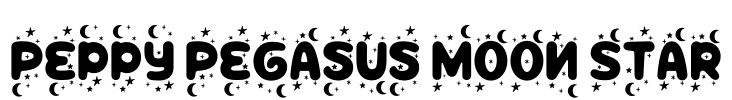 Peppy Pegasus Moon Star Font Image