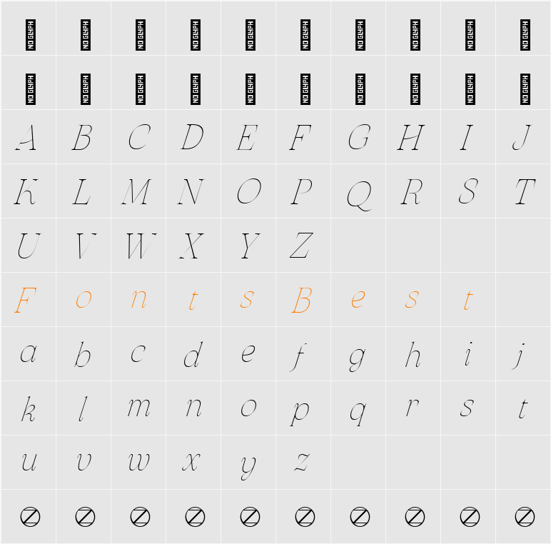 Arsenica Trial Thin Character Map