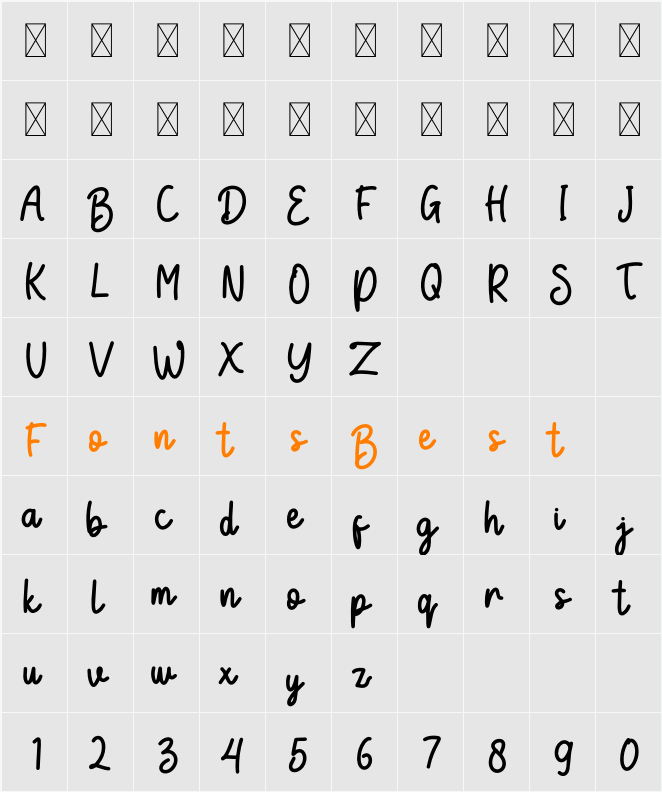 Bellia Character Map
