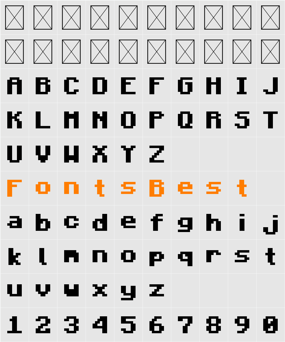 Minecraft Standard Character Map