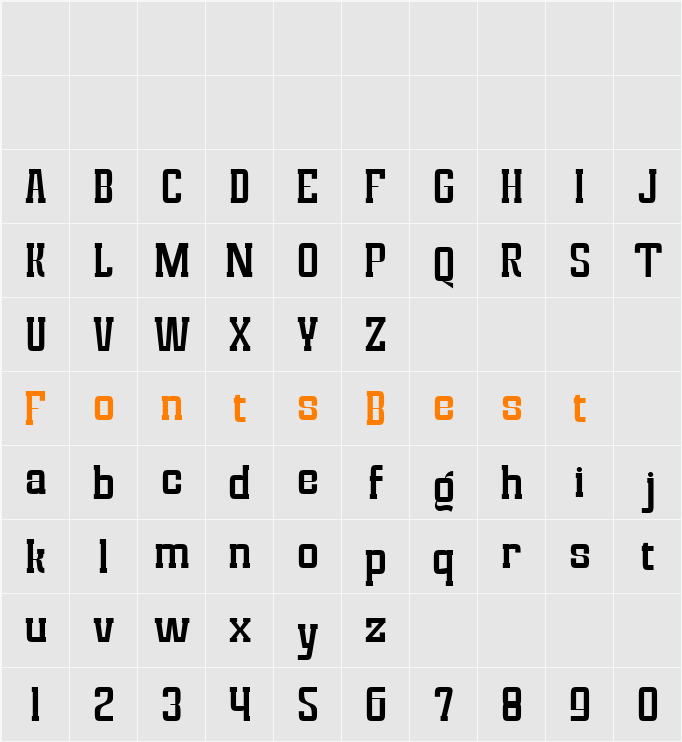 font124 Med Character Map
