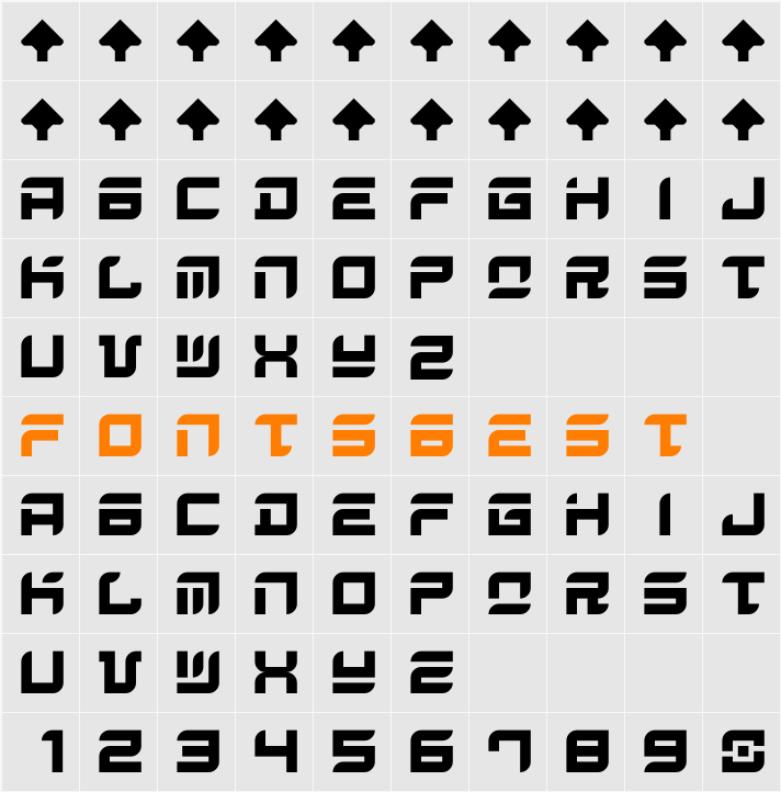 Arrow Stomper Character Map