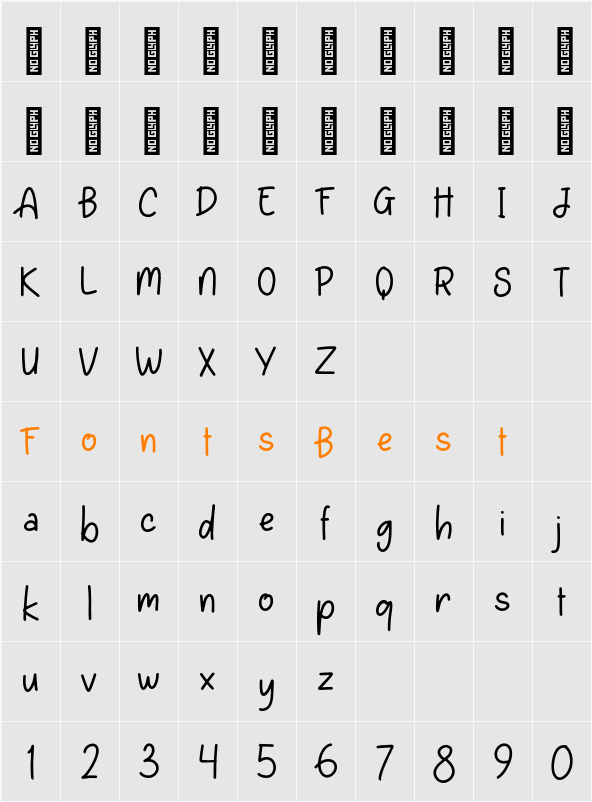 Lamoque Personal Use Character Map