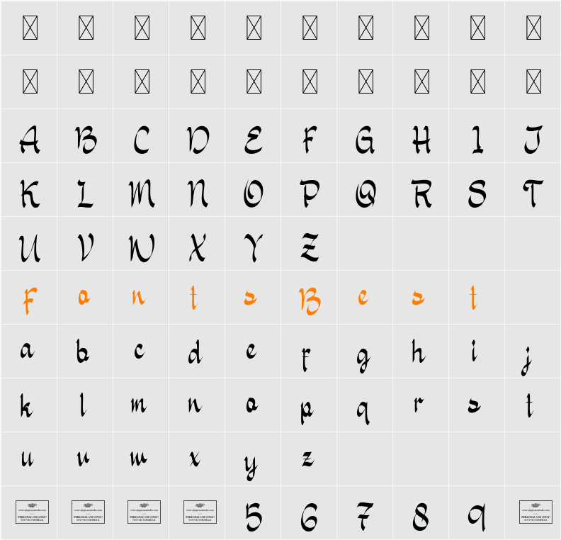 Bewitched Free Character Map