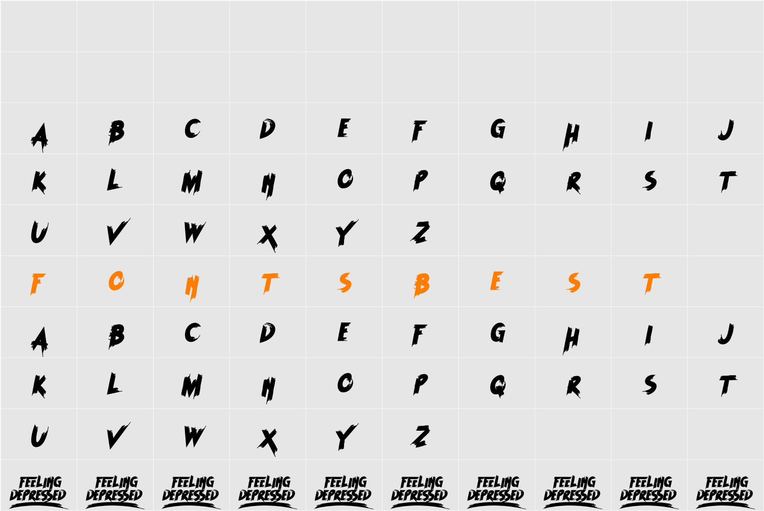 FEELING DEPRESSED Character Map