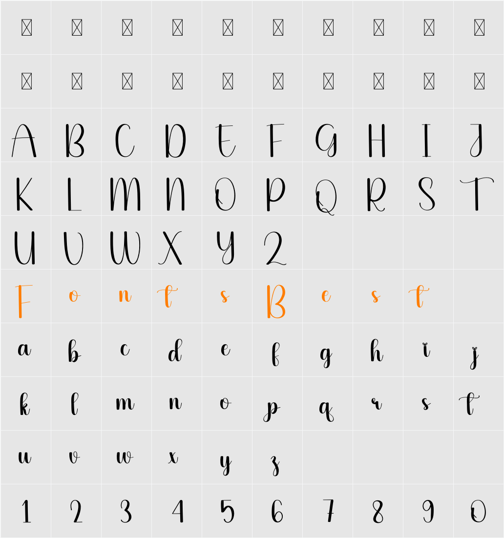 Straight Character Map