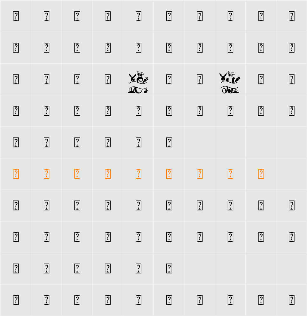 Holy Easter Monogram Character Map