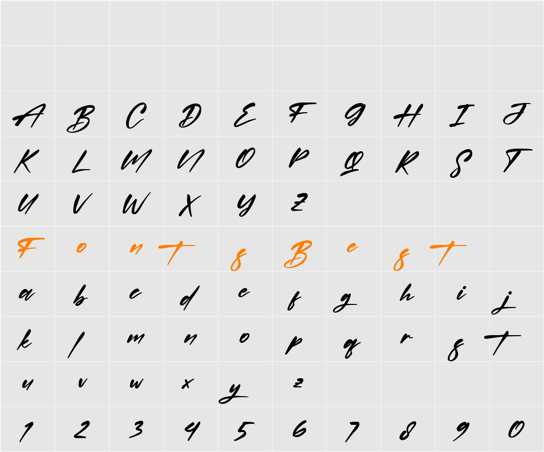 Quillajas Script Character Map