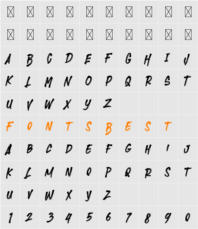 Brush Heats Character Map