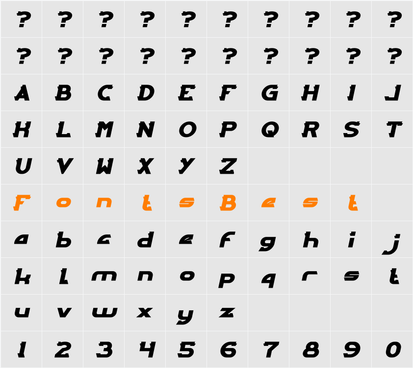ARCADE Character Map