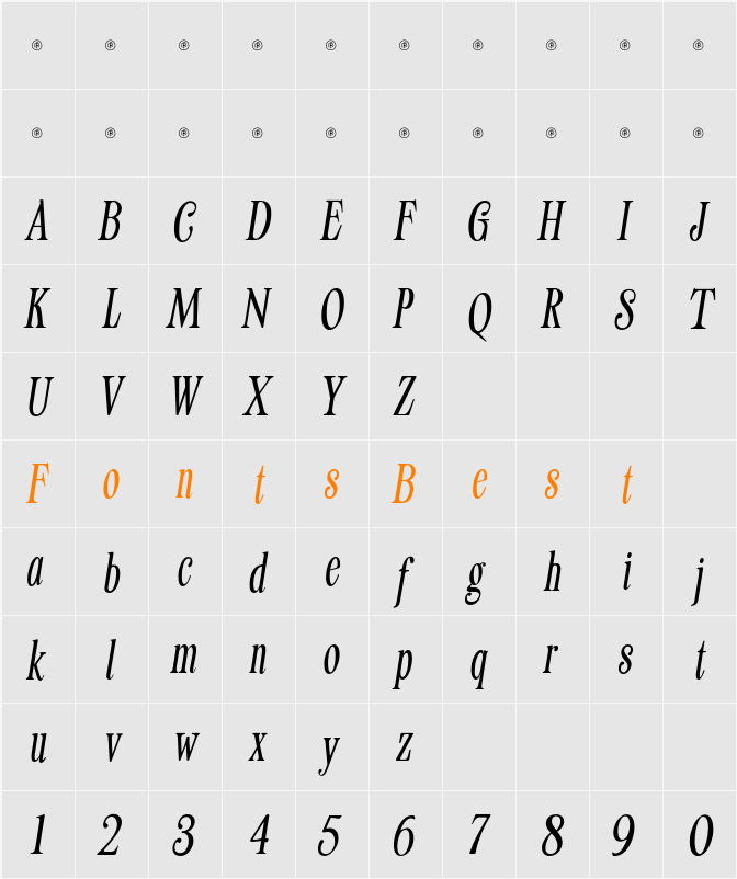 Trovical Calm Free Character Map