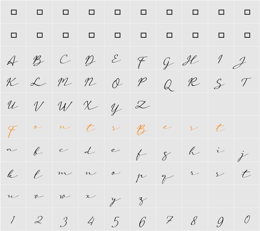 a Auto Signature Character Map