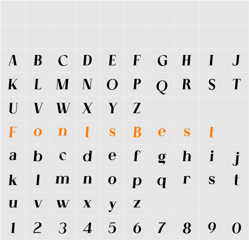Cellofy ExtBlk Ita Character Map