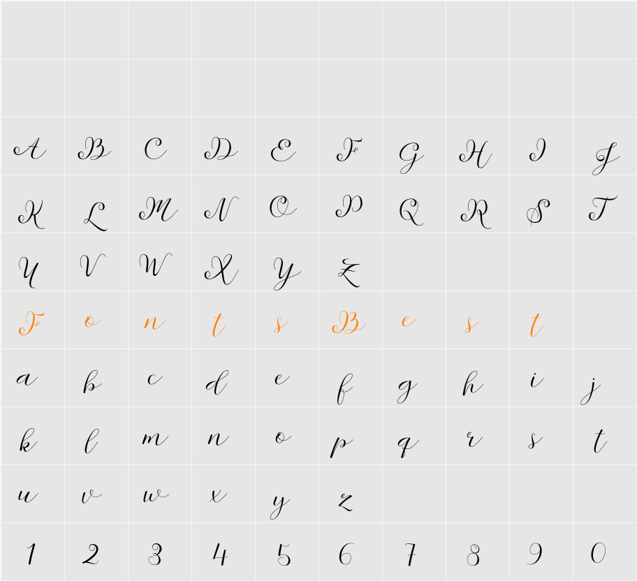 Sentosha Upright Character Map