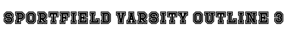 Sportfield Varsity Outline 3 Font Image