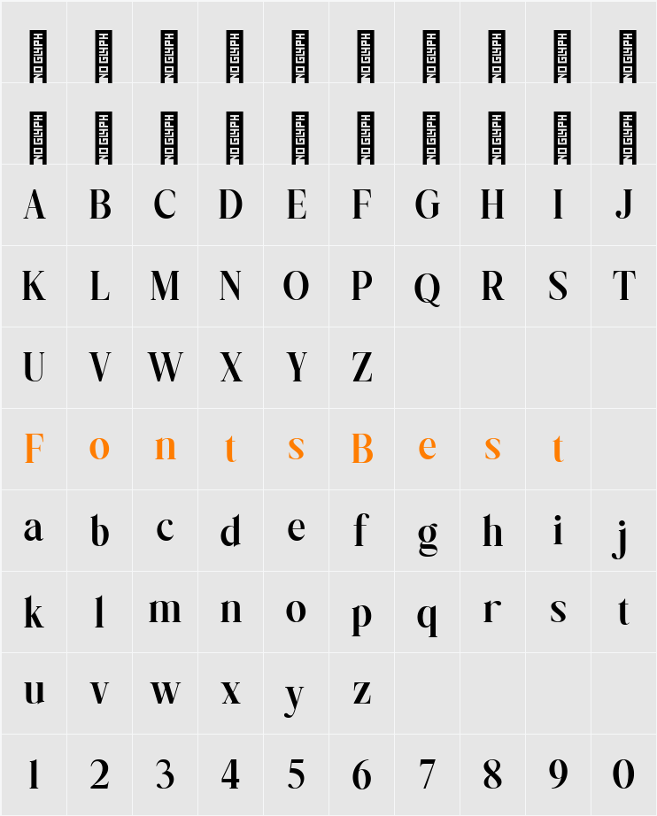 Nillota Black Character Map