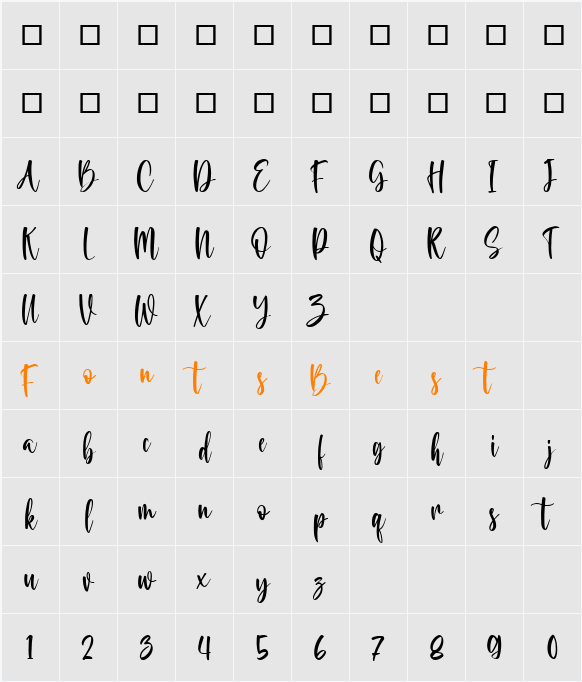 Almeida Character Map