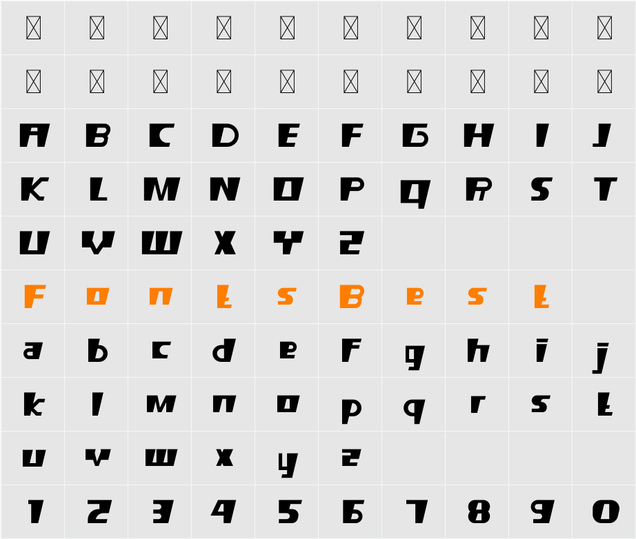 The Fontfuny Character Map