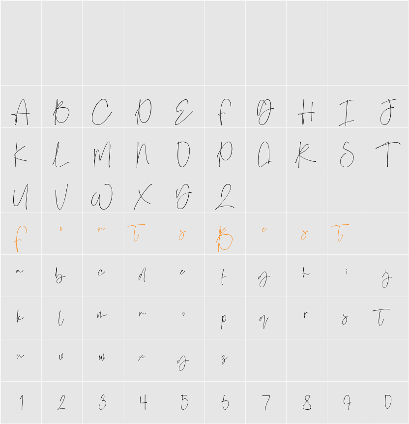 Cristy Character Map