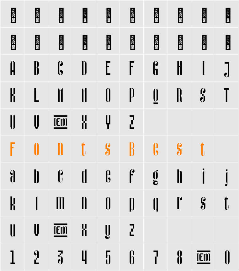ST Pixel Teardrop DEMO Thin Character Map