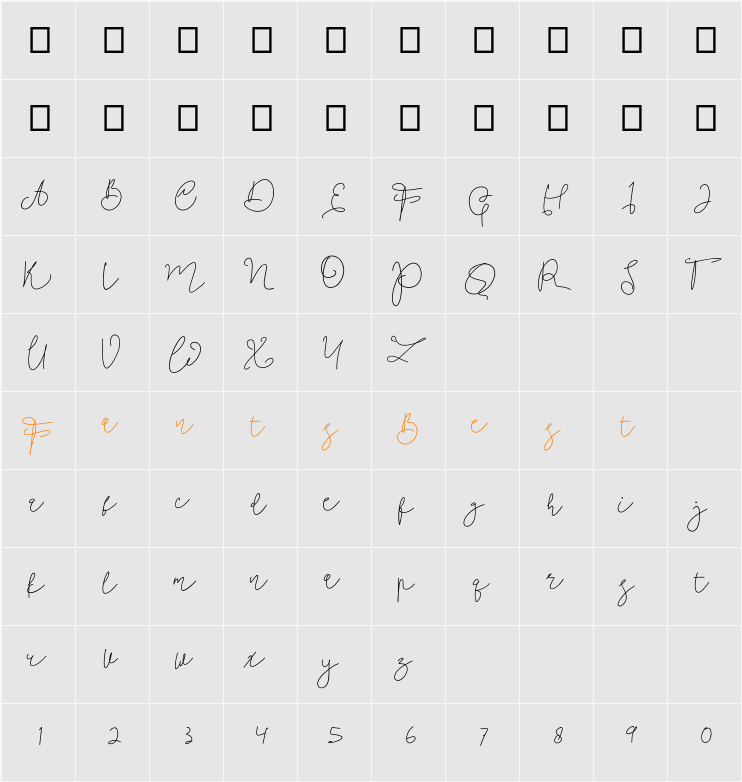 Angellida Character Map