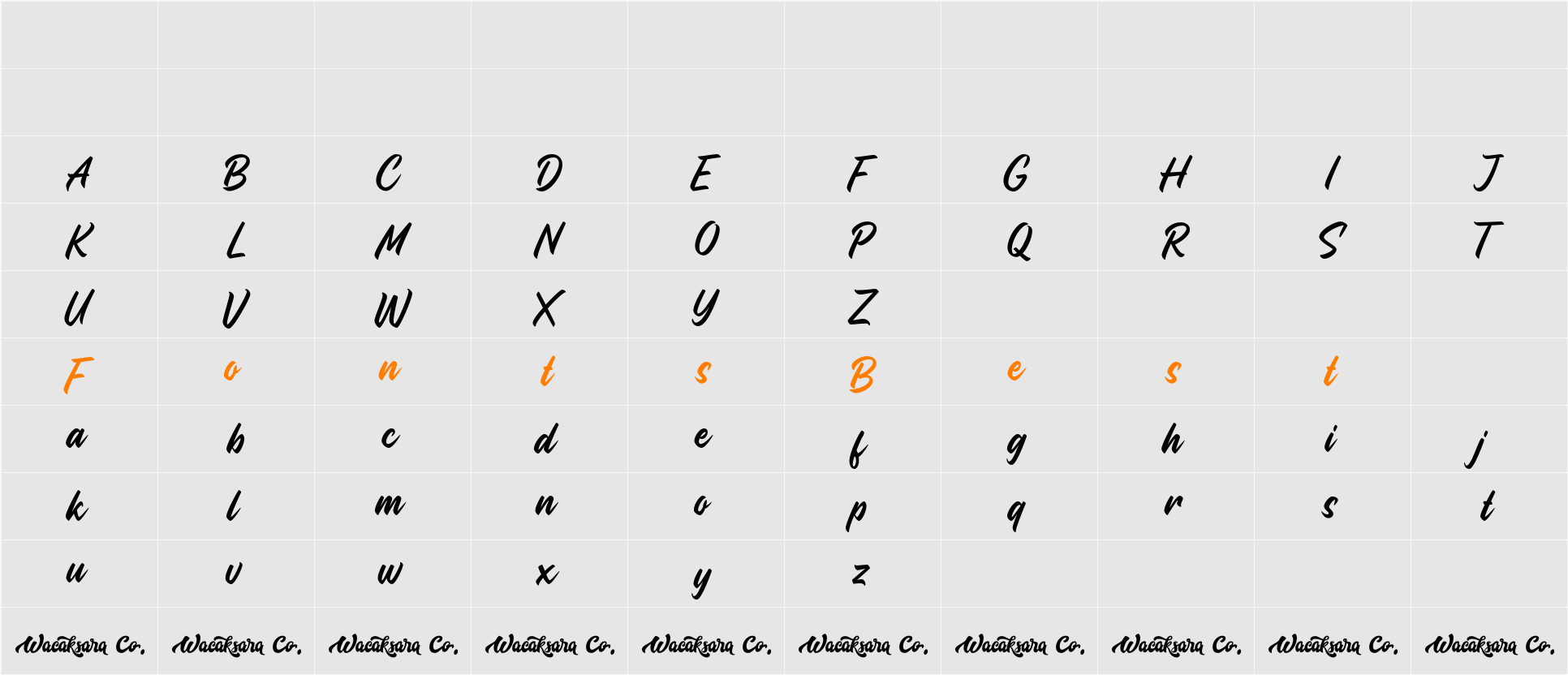 Quadrone Character Map