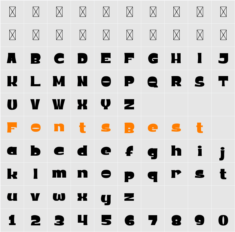 PUERTOSANS Character Map