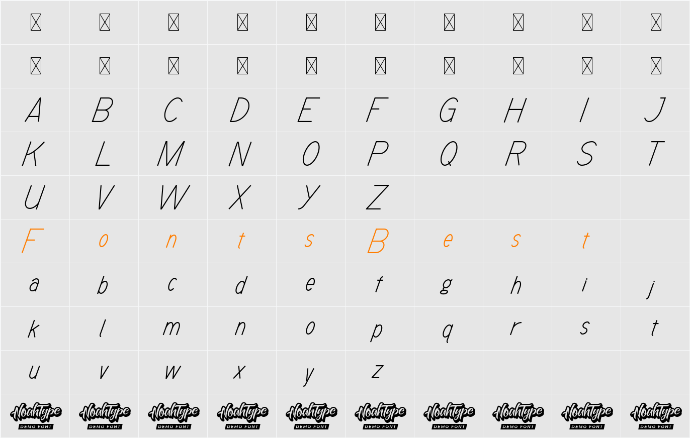 Checklist Demo Character Map