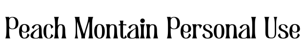 Peach Montain Personal Use Font Image