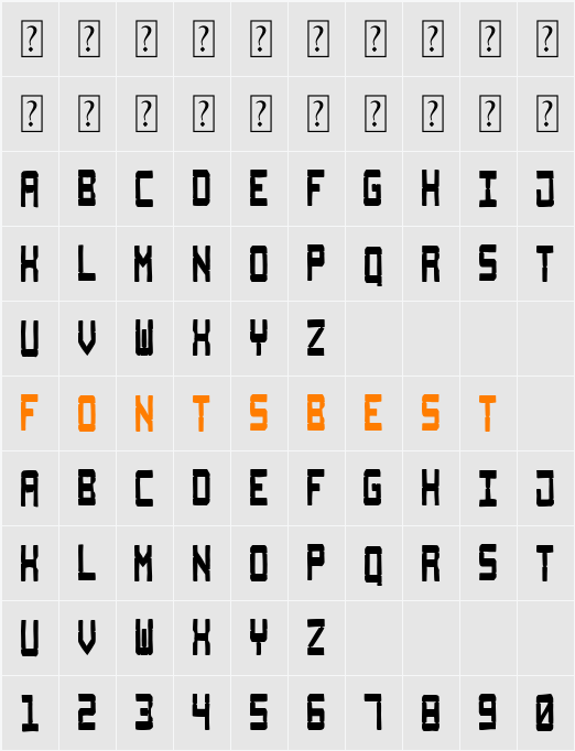 Right Block Character Map